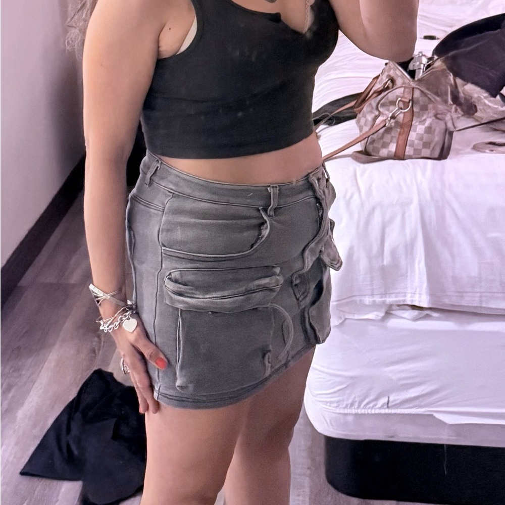 Gray Mini Skirt